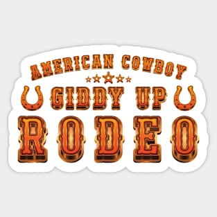 American Cowboy Rodeo - Retro Sticker